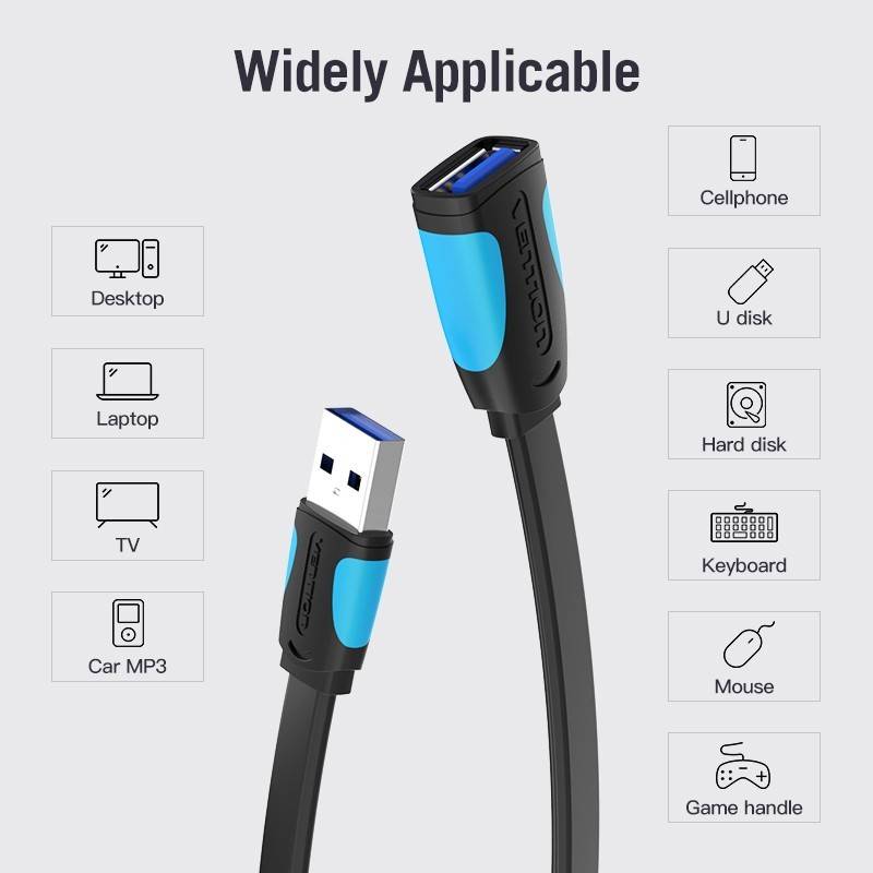 Vention Vas A13 B300 Usb3 0 Male To Usb3 0 Female Cable 3m Xtechno Morocco